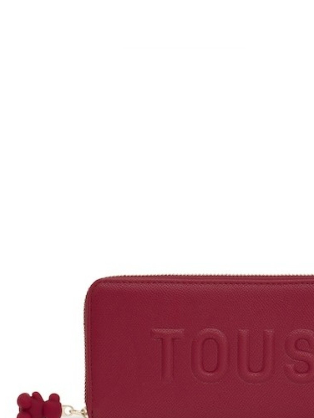 Tous MAROON  Zip Wrist Pouch with Charm